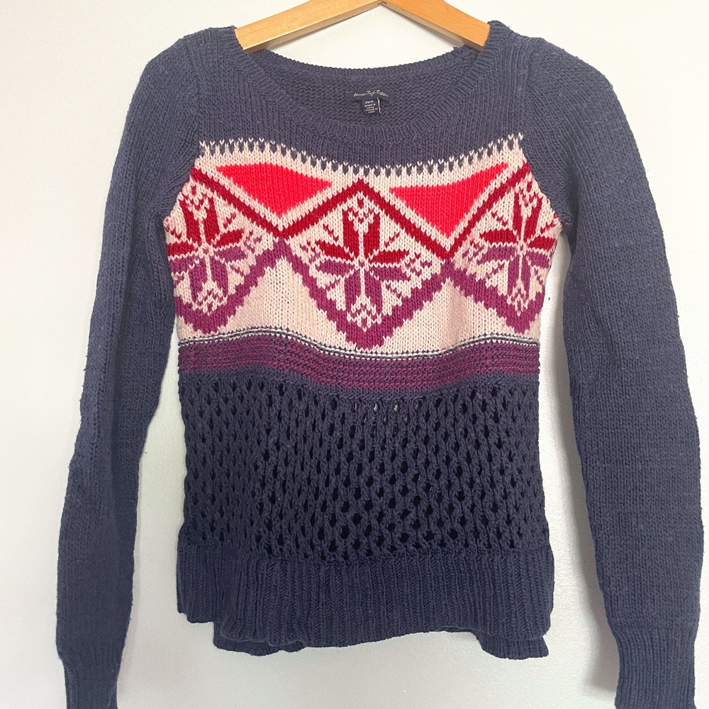American Eagle Snowflake Sweater